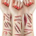 Waterproof Halloween Fake Wound Stickers - 10 Sheets Horror Cosplay Tattoos