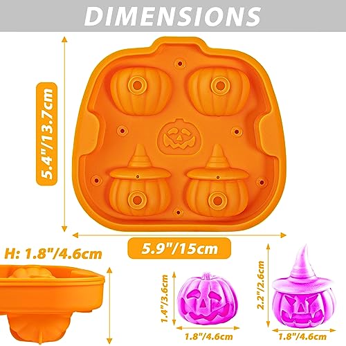 Halloween Pumpkin Ice Cube Mold Silicone 3D Jack O Lantern for Whiskey Cocktails