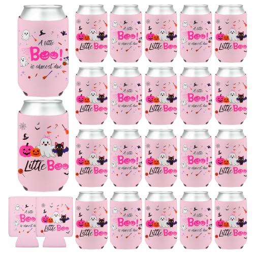 Pink Baby Shower Cup Sleeves - Halloween Ghost &