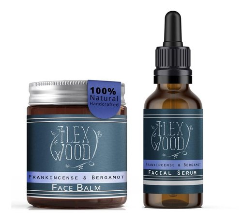 Frankincense & Bergamot Gift Set - Natural Face Cream & Serum for Men & Women | Vegan, Moisturizing, Anti-Aging