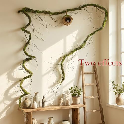 120-Inch Bendable Artificial Moss Vine for Indoor & Outdoor Decor