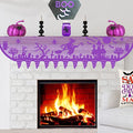 Halloween Mantle Scarf Lace Decoration Haunted House Ghost Witch Hat - Purple