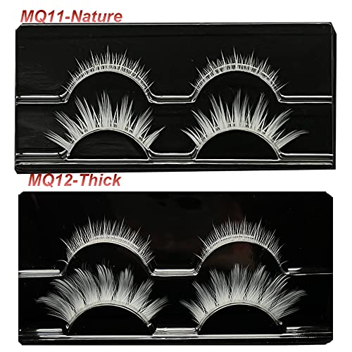 White False Eyelashes Comb for Cosplay & Halloween - Colorful Eye Extension Makeup Tool MQ11UD