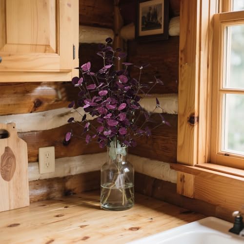 Purple Artificial Eucalyptus Stems - 4 Pack, Faux Floral for Fall & Holiday Decor