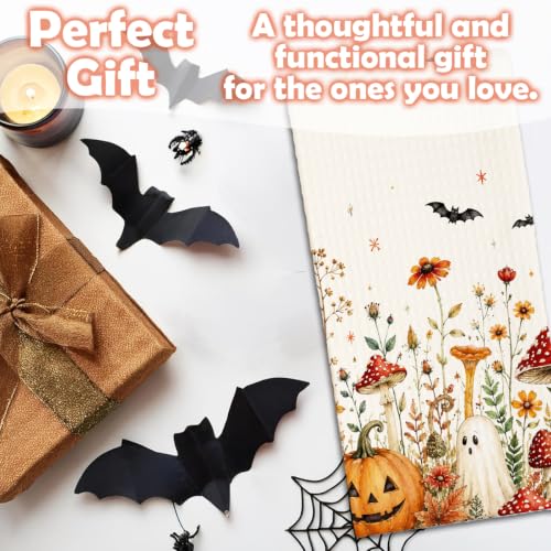 Halloween Kitchen Towel - Mushroom Decorative Dish Hand Towel 16x24 Inches