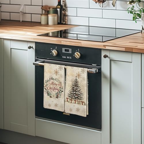 Christmas Tree Wreath Kitchen Towels Set - Tree Variation, 16x24 Inches