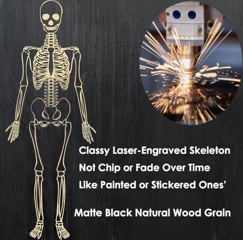 Coffin-Shaped Halloween Serving Dish Tray - Skeleton Engraved Wood Platter - Gothic Decor & Party Serveware