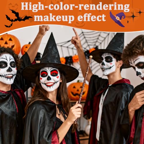 White, Black & Red Face & Body Paint Kit for Halloween & Special Effects