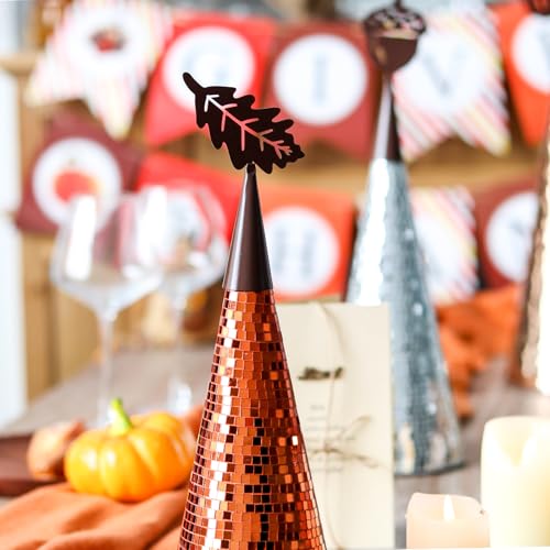Fall Table Decor Tree Set - Handmade Disco Glass Centerpieces for Autumn Parties