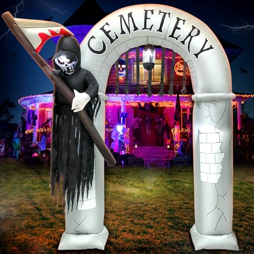 8FT Halloween Inflatable Grim Reaper Archway with LED Lights - Spooky Yard Decor - Variation of THIS listing