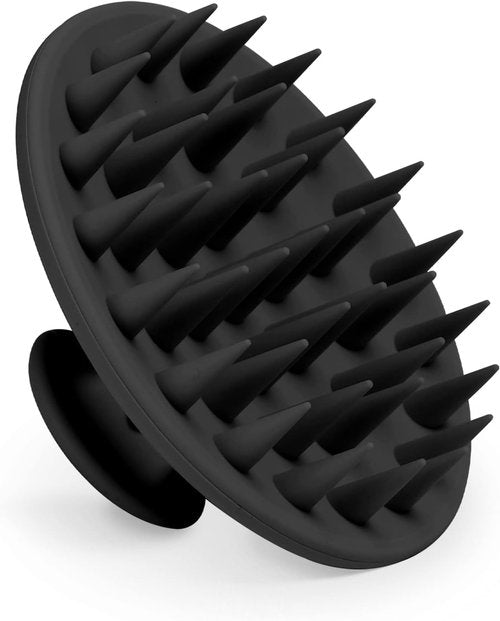 Meartchy Silicone Scalp Massager - Hair Growth & Dandruff Removal Brush | Soft Bristles for Wet/Dry Care (Black)