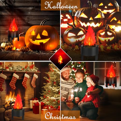 3D Fake Fire Flame Light LED Effect Hanging Lamp for Halloween Christmas Party