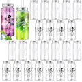 Vesici 24 Pack Halloween Plastic Cups with Lids & Straws - Skeleton Design, 13.5 oz, Black & White, Horror Party Supplies