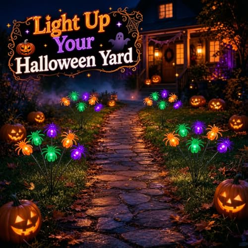 Spider Solar Halloween Decorations Outdoor with 8 Lighting Modes - Pathway Stake Lights - Variation 4