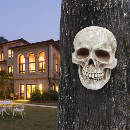 Halloween Skeleton Wall Decor - Realistic Skull Prop for Haunted House & Spooky Displays