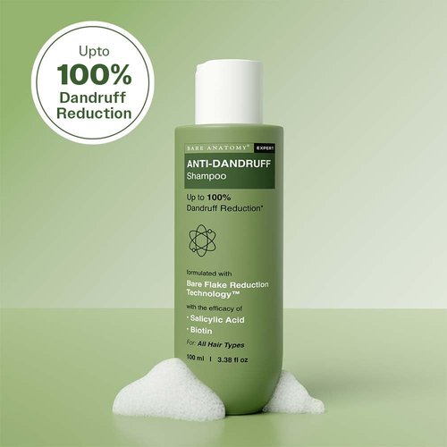 Bare Anatomy Anti-Dandruff Shampoo - Reduces Dandruff & Strengthens Hair | Derma Approved with Salicylic Acid & Biotin | 100ml