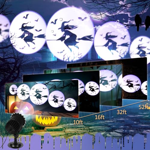 Halloween Projector Light with LED Film Slides - Witch