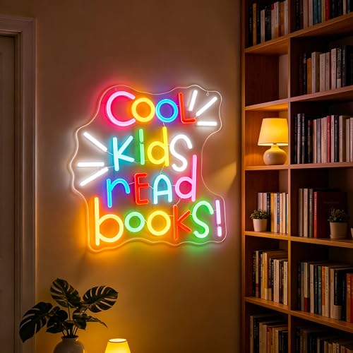 Neon Sign - Cool Kids Read Books Wall Decor LED Neon Light