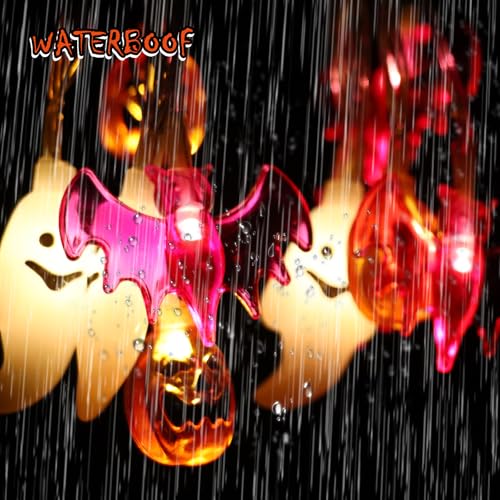 Battery Operated Halloween String Lights 9.8ft 20 LEDs with 3D Pumpkins Bats Ghosts