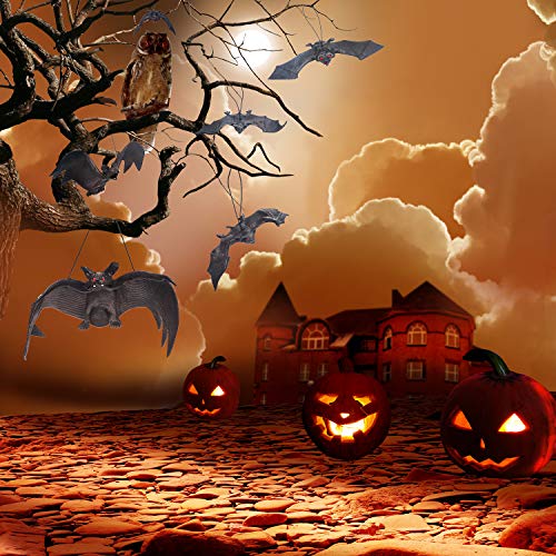 Halloween Hanging Bat Decorations - Realistic Rubber Bat Set for Party & Spooky Decor