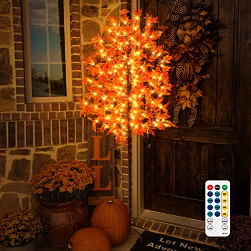 6FT 144LED Maple Tree Light with Pumpkins & Acorns - Thanksgiving Outdoor Decor - Variation of THIS listing