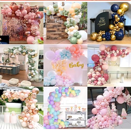 Gold Balloon Arch Stand Kit with Water Base for Weddings & Parties - 8.2Ft & 5Ft Half Arch