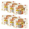 Artoid Mode Fall Thankful Placemats Set of 6 - 12 x 18 Inch Rectangular Beige & Orange