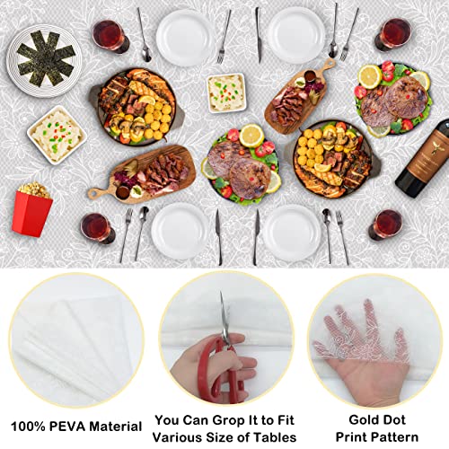 3 Pack Waterproof Disposable Lace Tablecloths 54 x 108 Inches for Weddings & Parties
