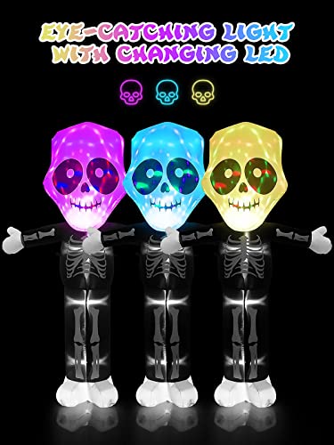 Halloween Inflatable Ghost Skull with LED Lights and Skeleton Variation