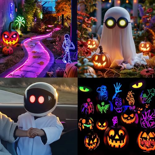 Electroluminescent EL Panel Eyes - Yellow, 30mm Round Neon Glowing Lights - DIY Decoration