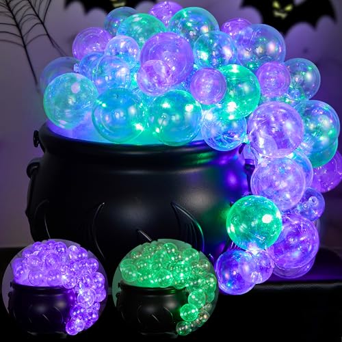 DIY Halloween Cauldron Decoration Kit with LED Lights and Bubbling Effect