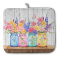 Daisy Flower Dish Drying Mat for Kitchen Counter - Pink, 16x18 Inch