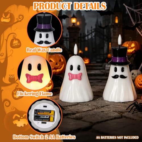 Halloween Decor Flameless Ghost Candles with 6H Timer - Ghost Figure Variation