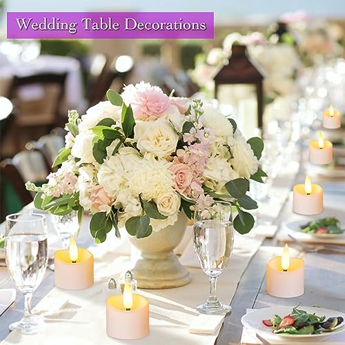 Battery Operated Flameless LED Tea Lights with Timer - 12 Pack