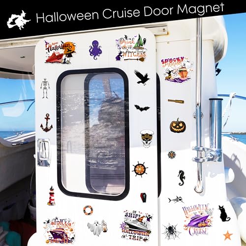 Halloween Cruise Door Magnets Set - 25pcs for Refrigerator & Cabin Decor - Variation: Cruise