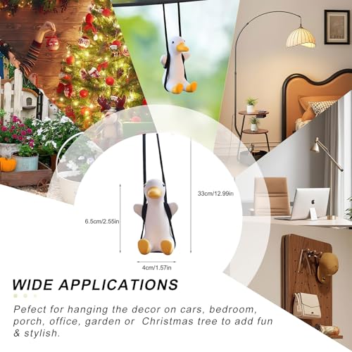 Cute Swinging Duck Car Mirror Hanging Ornament - Interior Rearview Accessory