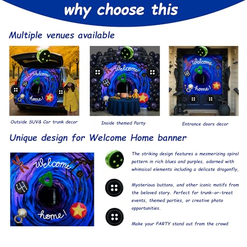 Halloween Car Trunk Decorations Kit with Welcome Banner & Stickers for SUV