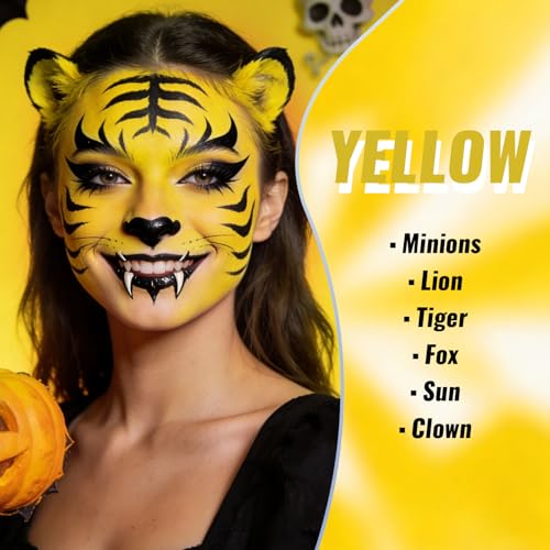 Yellow Water-Based Face & Body Paint - Creative Cosplay Makeup