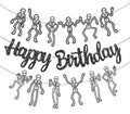 Skeleton Birthday Party Banners - Halloween Skull Decorations for Spooky Celebration