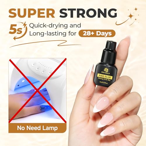 Super Nail Glue for Press On Nails - Quick Dry, Strong Adhesion, 5ML*2Pcs - No Lamp Needed