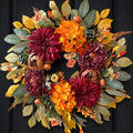 24-Inch Fall Wreath for Front Door - Autumn Decorations, Realistic Artificial Flowers
