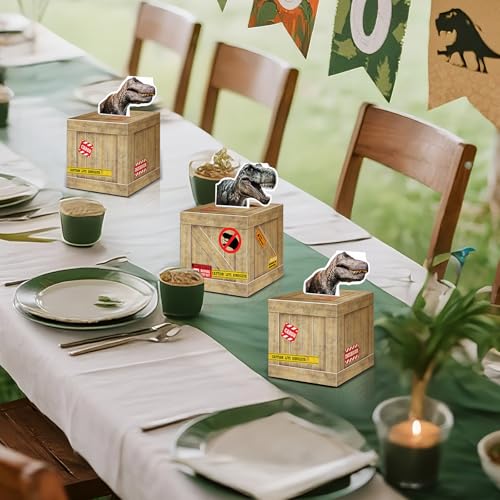 12 Pack Dinosaur Party Boxes - Dinosaur Theme Centerpieces for Birthday & Halloween