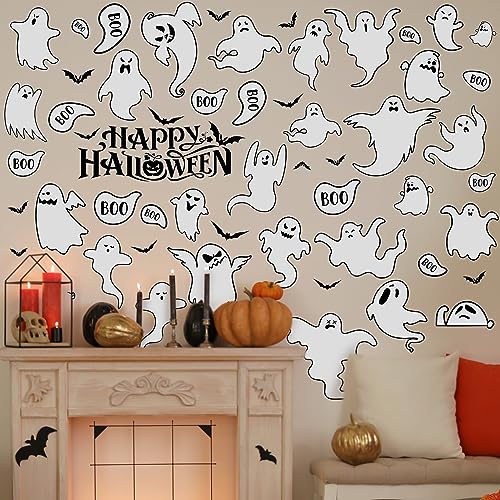 Halloween Ghost Wall Stickers - White Ghost Window Clings for Decor
