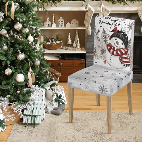 Black Snowman Chair Covers Set - 8PCS Christmas Holiday Decor