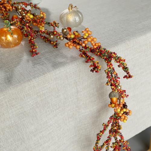 Berry Garland with Lights - Fall 6.5FT Battery Operated Fairy Lights with Remote