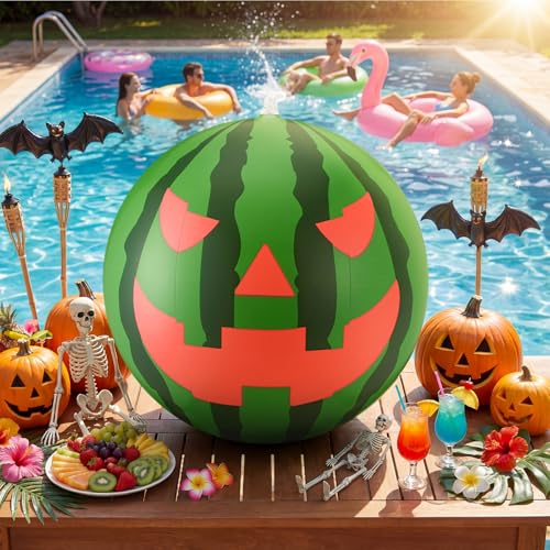 Halloween Inflatable Watermelon Pool Float - 12 Inch Watermelon Beach Ball Set of 3