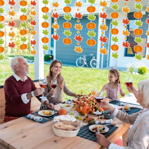 Fall Party Hanging Decorations Maple Leaf & Pumpkin Garland - Fall Color Variation