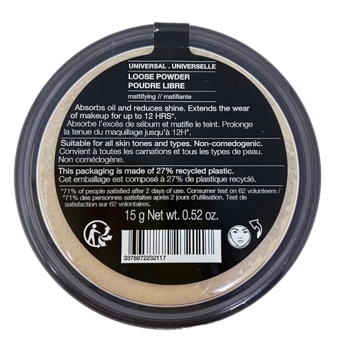 Translucent Loose Setting Powder - Universal Face Makeup Finishing Powder 0.52oz