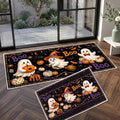 Halloween Doormat Set 2 Piece Cute Ghost with Pumpkin and Welcome Mat - Fall Holiday Decor