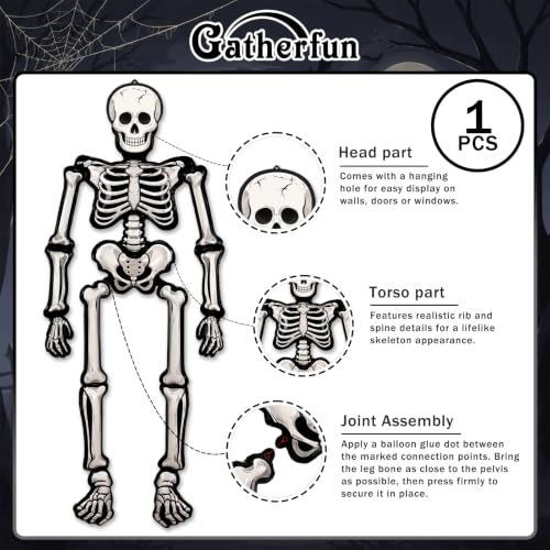 Halloween 1 Pack Jumbo Skeleton Balloon - 79 Inch Foil Halloween Decoration